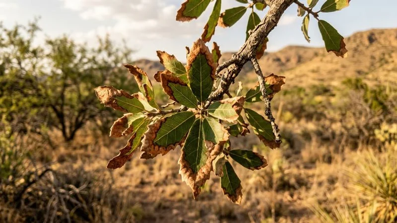 Bacterial leaf scorch symptoms showing marginal browning with characteristic yellow halo band