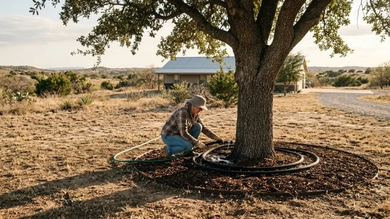 Proper watering technique for trees during drought